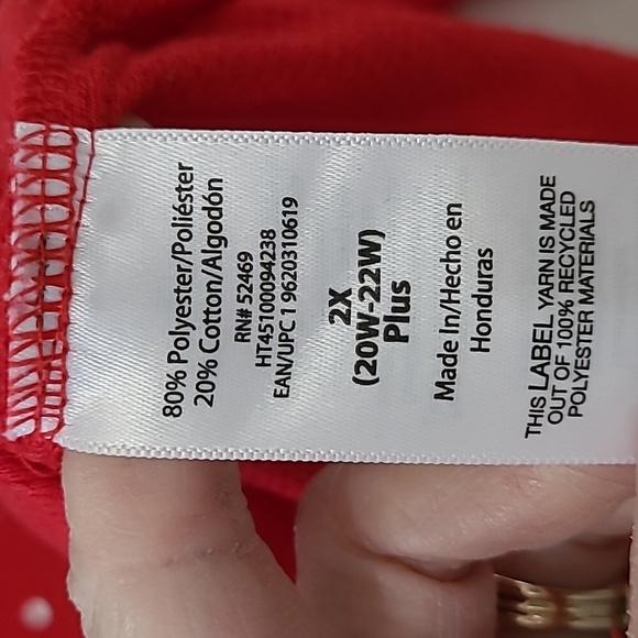 Holiday Time Red Long Sleeve Christmas Themed shirt size 2X (20W-22W) - Picture 5 of 9